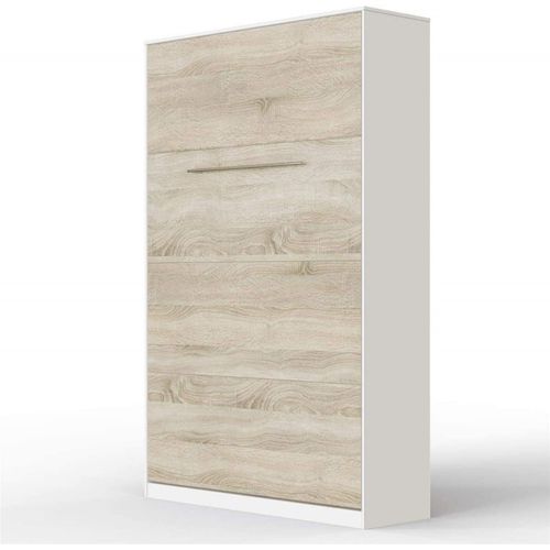 Lit Escamotable +2 Placards V 120x200+(50x2)cm Standard Blanc /chêne Sonoma