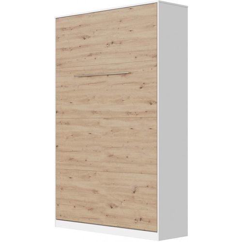 Lit Escamotable +2 Placards V 120x200+(50x2)cm Standard Blanc/chêne Sauvage