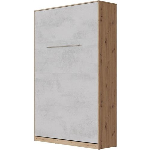 Lit Escamotable +2 Placards V 120x200+(50x2)cm Standard Chêne Sauvage/béton