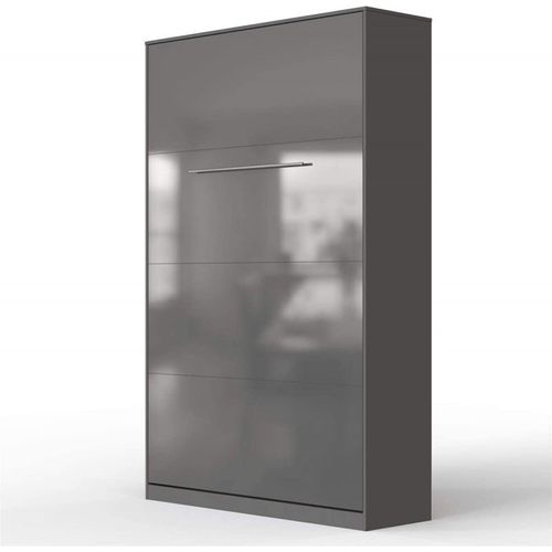 Lit Escamotable +2 Placards V 120x200+(50x2)cm Standard Anthracite/anthracite Brillant