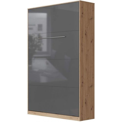 Lit Escamotable +2 Placards V 120x200+(50x2)cm Standard Chêne Sauvage/anthracite Brillant