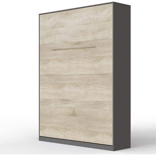 Lit Escamotable +2 Placards V 140x200+(50x2)cm Standard Anthracite/chêne Sonoma