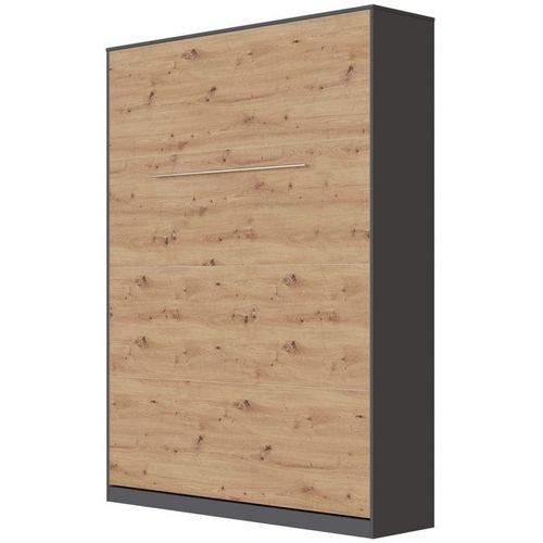 Lit Escamotable +2 Placards V 140x200+(50x2)cm Standard Anthracite/chêne Sauvage