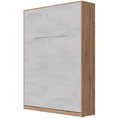 Lit Escamotable +2 Placards V 140x200+(50x2)cm Standard Chêne Sauvage/béton