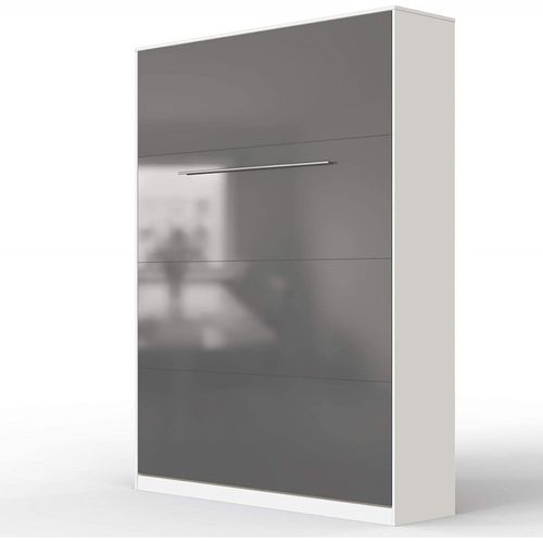 Lit Escamotable +2 Placards V 140x200+(50x2)cm Standard Blanc/anthracite Brillant