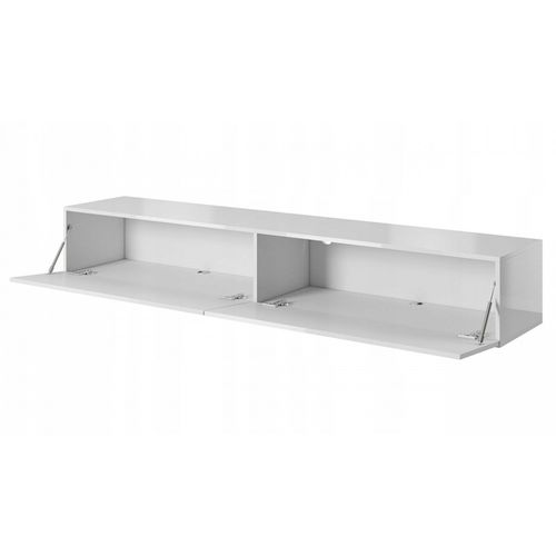 Meuble TV Blanc Brillant 150x30x40 Cm Slika à Suspendre Meuble Hi-fi Luxueux Sideboeard Commode