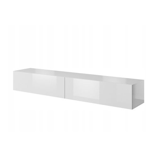 Meuble TV Blanc Brillant 150x30x40 Cm Slika à Suspendre Meuble Hi-fi Luxueux Sideboeard Commode