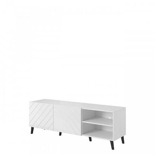 Meuble TV 150x52x42 Cm Blanc Abi Meuble Hi-fi Luxueux Sideboeard Sur Pied