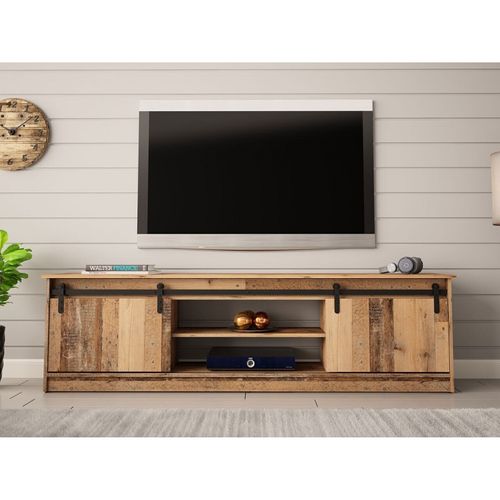 Meuble TV 200x57x35 Cm Couleur Vieux Bois Grange Meuble Hi-fi Luxueux Sideboeard à Poser
