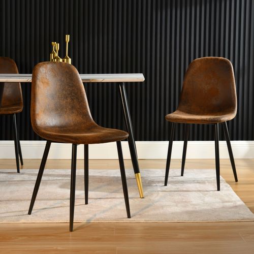 Lot De 4 Chaises Scandinave Retro Marron