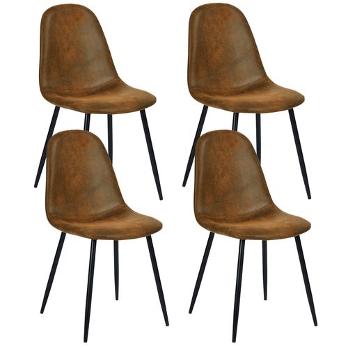 Lot De 4 Chaises Scandinave Retro Marron