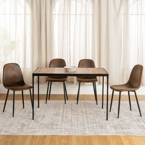 Lot De 4 Chaises Scandinave Retro Marron