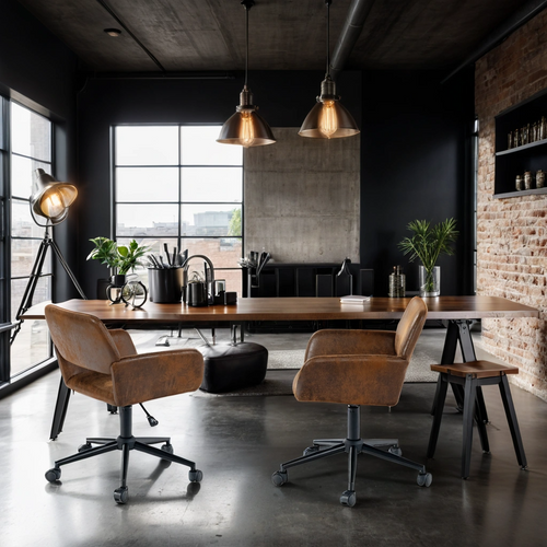 Chaise De Bureau Vintage En Tissu Suède Réglable Et 5 Roulettes