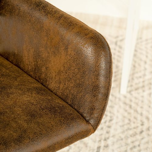 Chaise De Bureau Vintage En Tissu Suède Réglable Et 5 Roulettes