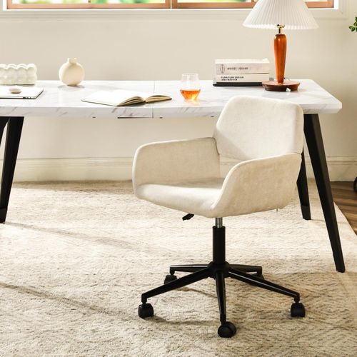 Chauffeuse Scandinave beige réglable en hauteur et rotatif à 360°