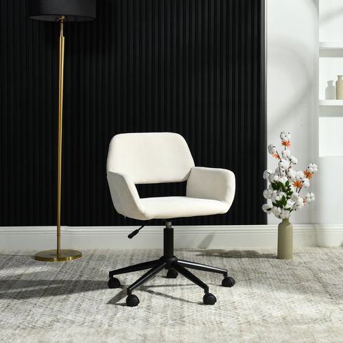 Chauffeuse Scandinave beige réglable en hauteur et rotatif à 360°