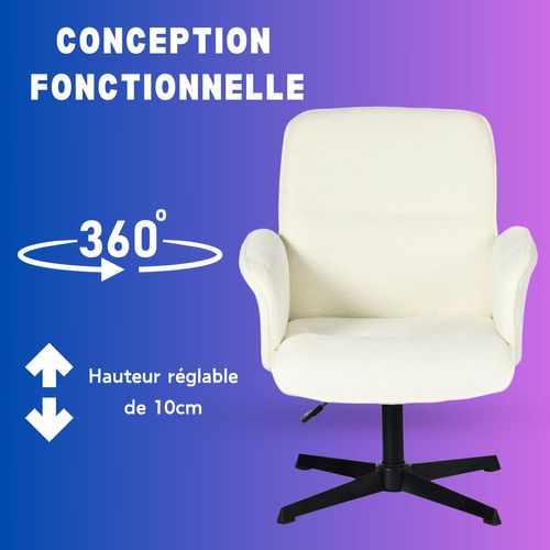 Fauteuil De Salon Moderne, Beige, Pivotant Réglable, Design Confortable Et Élégant.