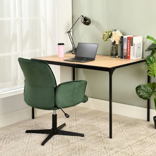 Chaise Visiteur En Velours Vert, Design Moderne Et Confortable, Pivotante Avec Base Stable.