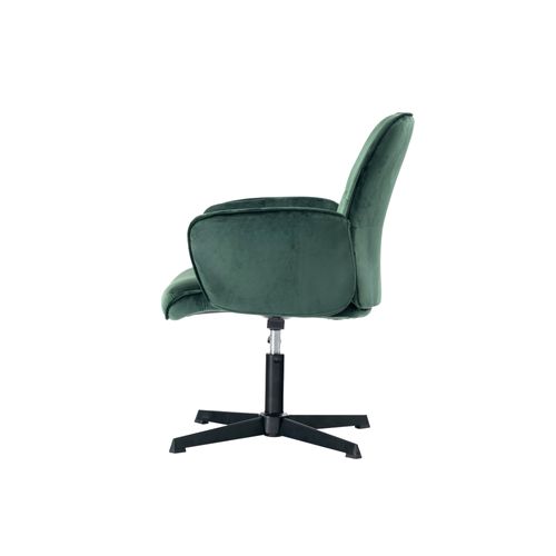 Chaise Visiteur En Velours Vert, Design Moderne Et Confortable, Pivotante Avec Base Stable.