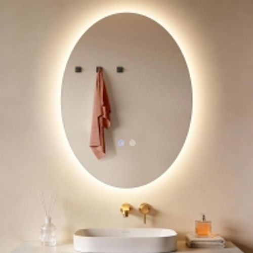 Miroir de salle de bain LED 80x60cm, 3 couleurs tactile anti-buée dimmable fonction mémoire AICA SANITAIRE | Bricomarché
