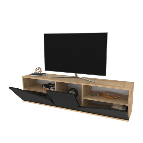 Ridge 124 Cm H Bibliothèque Étagères Ouvertes Et Armoires (chêne)