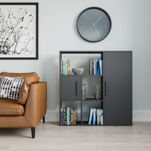 Ridge 124 Cm H Bibliothèque Étagères Ouvertes Et Armoires (anthracite)