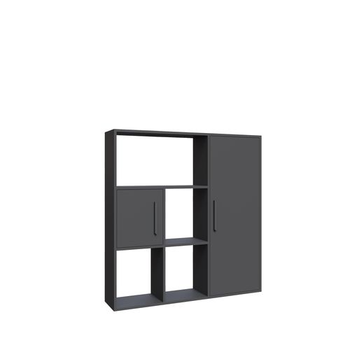 Ridge 124 Cm H Bibliothèque Étagères Ouvertes Et Armoires (anthracite)