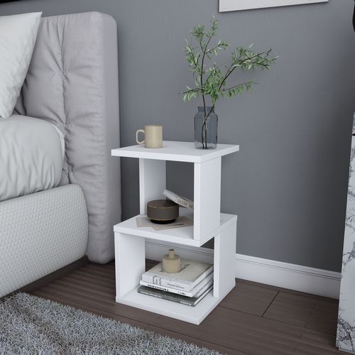 Tasso 123 Cm H Bibliothèque 3 Étagères Ouvertes Avec 3 Armoires Dos Nu Rangement (chêne Et Blanc)