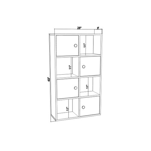 Tasso 123 Cm H Bibliothèque 3 Étagères Ouvertes 3 Armoires Dos Nu Rangement (anthracite Et Chêne)