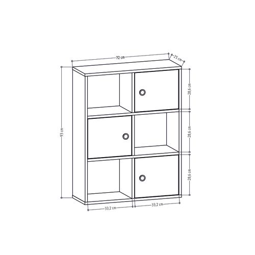 Bibliothèque Tilton 94 Cm Armoires Et Etagères Ouvertes (anthracite Et Chêne)