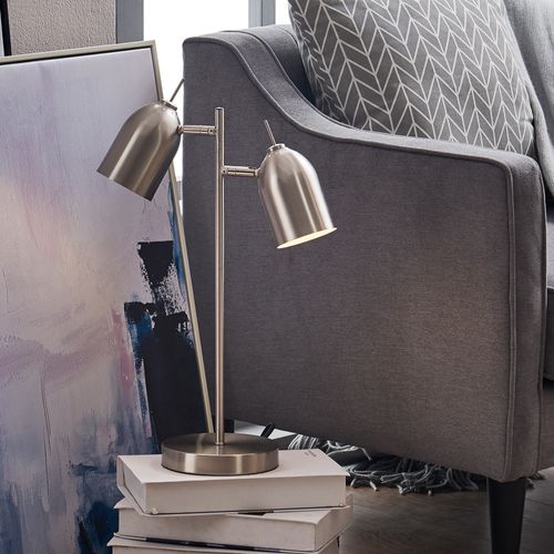 Lampe De Chevet Bureau à LED Chic Éclairage Moderne Chrome