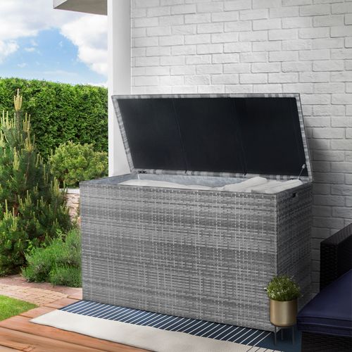 Coffre De Terrasse En Rotin D'extérieur 583l Pour Coussins Ou Piscine