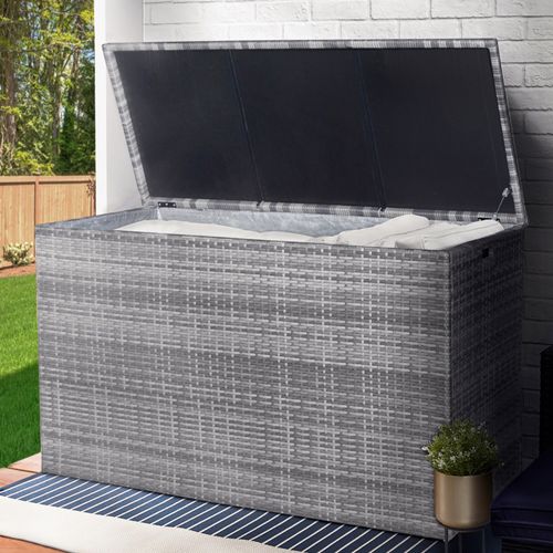 Coffre De Terrasse En Rotin D'extérieur 583l Pour Coussins Ou Piscine
