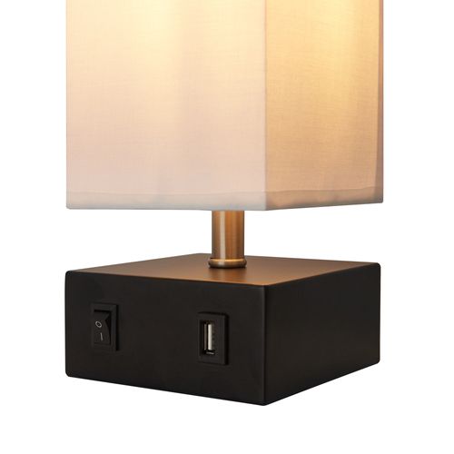 Lampe De Table De Chevet Colette Avec Port USB Et Nuance Blanche