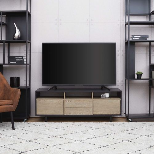 Meuble TV : 2 Tiroirs 3 Étagères Ouvertes Et 2 Portes