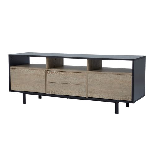 Meuble TV : 2 Tiroirs 3 Étagères Ouvertes Et 2 Portes