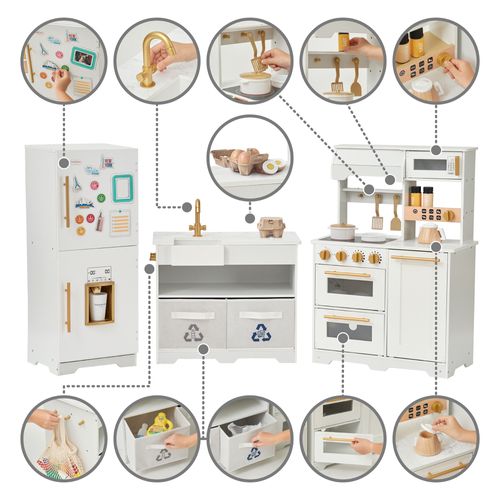 Cuisine Modulaire Bois Avec Accessoires, Blanc