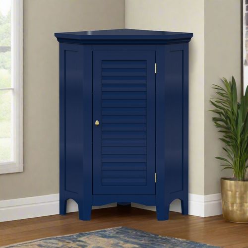 Armoire De Coin Sur Pied Bleu Marine Lamelles
