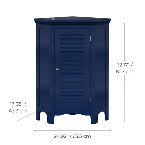 Armoire De Coin Sur Pied Bleu Marine Lamelles