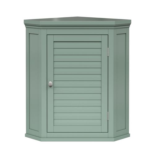 Armoire Murale D'angle Lamelles Vert Sauge