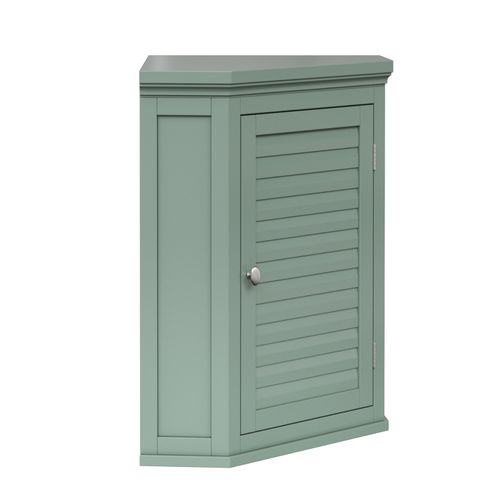 Armoire Murale D'angle Lamelles Vert Sauge