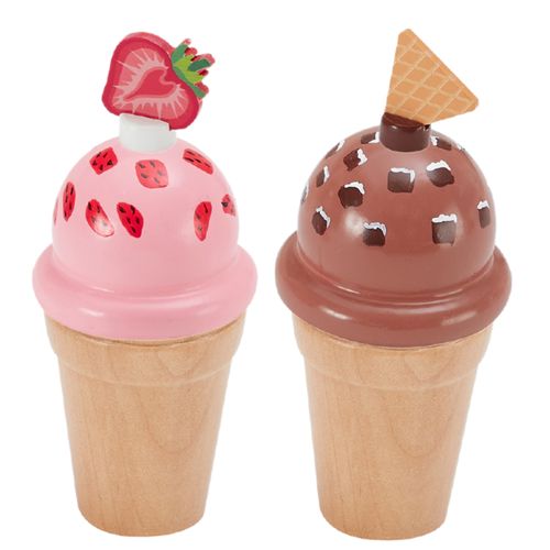 Chariot Bois Marchande Boules Glace, Bleu, 55cm