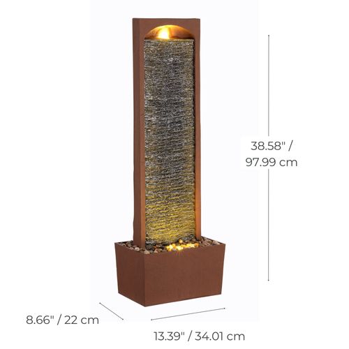 Fontaine Murale LED Design Moderne Rocher Rouge Exterieur