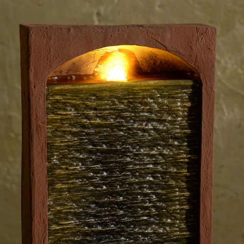 Fontaine Murale LED Design Moderne Rocher Rouge Exterieur