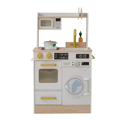 Cuisine Bois Enfant Potager Et Machine à Laver, Blanc, 79.2cm