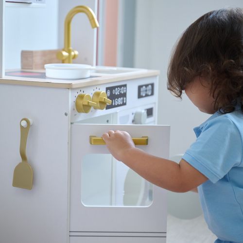 Cuisine Bois Enfant Potager Et Machine à Laver, Blanc, 79.2cm