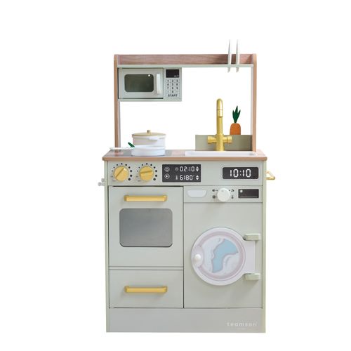 Cuisine Bois Enfant Potager Et Machine à Laver, Vert, 79.2cm