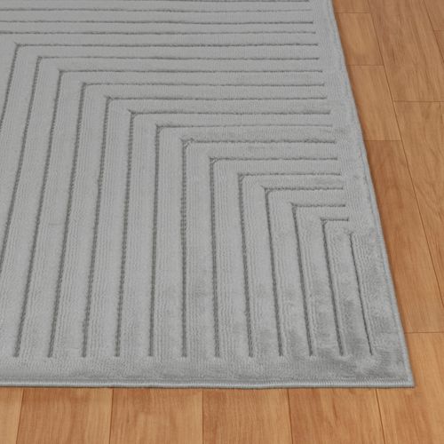 Tapis Intérieur/extérieur à Effet 3d Et Relief Gris 200x275 Cm Kiyoshi
