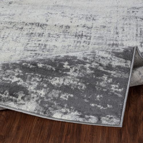 Tapis De Couloir Abstrait Moderne Gris/blanc 80x220 Cm Milena