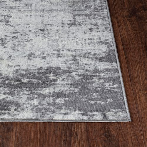 Tapis De Couloir Abstrait Moderne Gris/blanc 80x220 Cm Milena